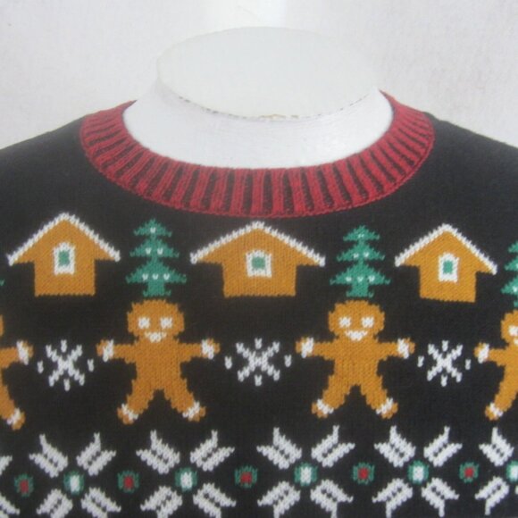Ugly Christmas Sweater Mens pullover Large funny gingerbread man office party - Picture 5 of 8